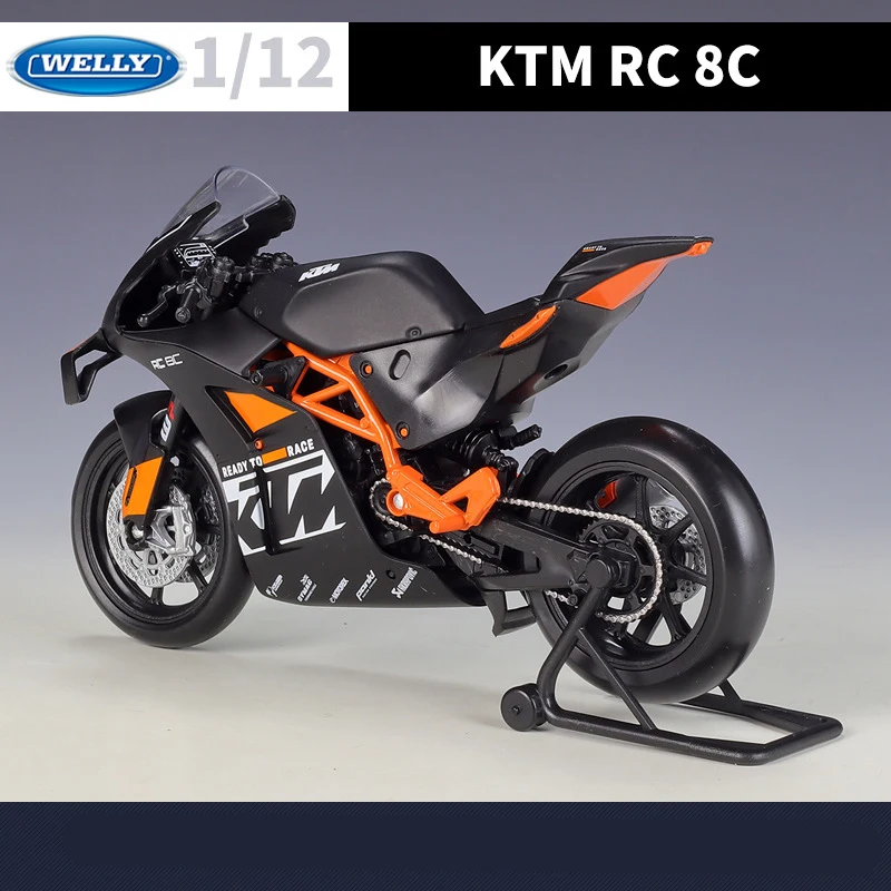 Welly 1:12 KTM RC 8C alaşım yarış motosiklet modeli Diecasts Metal sokak yol spor motosiklet modeli koleksiyonu çocuk oyuncakları hediyeler