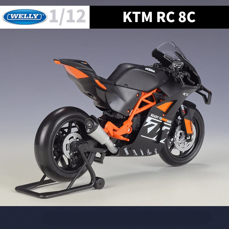 Welly 1:12 KTM RC 8C alaşım yarış motosiklet modeli Diecasts Metal sokak yol spor motosiklet modeli koleksiyonu çocuk oyuncakları hediyeler