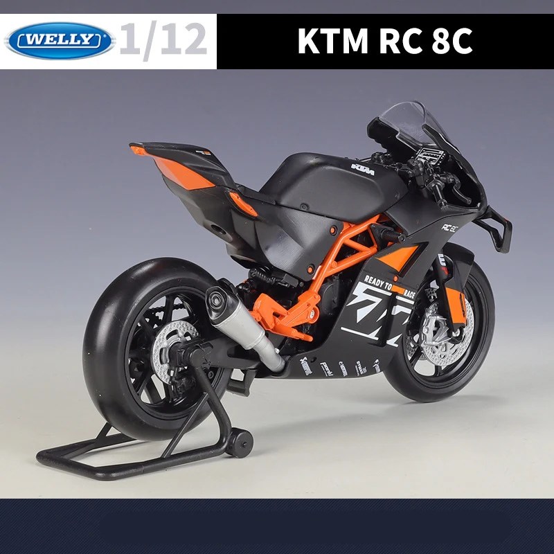 Welly 1:12 KTM RC 8C alaşım yarış motosiklet modeli Diecasts Metal sokak yol spor motosiklet modeli koleksiyonu çocuk oyuncakları hediyeler - Görsel 6