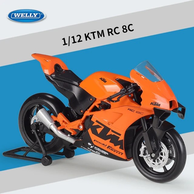 Welly 1:12 KTM RC 8C alaşım yarış motosiklet modeli Diecasts Metal sokak yol spor motosiklet modeli koleksiyonu çocuk oyuncakları hediyeler - Görsel 9