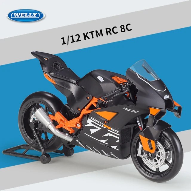 Welly 1:12 KTM RC 8C alaşım yarış motosiklet modeli Diecasts Metal sokak yol spor motosiklet modeli koleksiyonu çocuk oyuncakları hediyeler - Görsel 10
