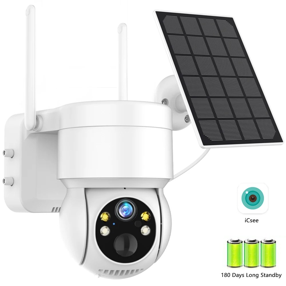 WiFi PTZ kamera açık kablosuz güneş IP kamera 4MP HD dahili pil Video gözetim kamera uzun zaman bekleme iCsee APP