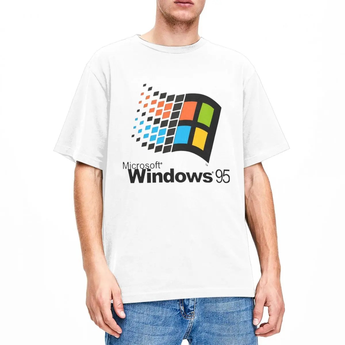 Windows 95 Vaporwave T Shirt erkek kadın Shirt 100% pamuk Windows95 klasik bilgisayar sistemi Tee gömlek hediye fikir giysileri