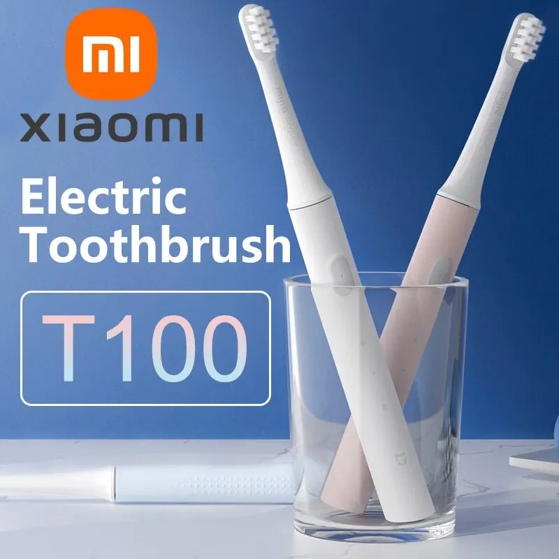XIAOMI Mijia T100 Sonic elektrikli diş fırçası Mi akıllı su geçirmez diş kafa fırçası diş fırçası beyazlatma için IPX7 şarj edilebilir USB