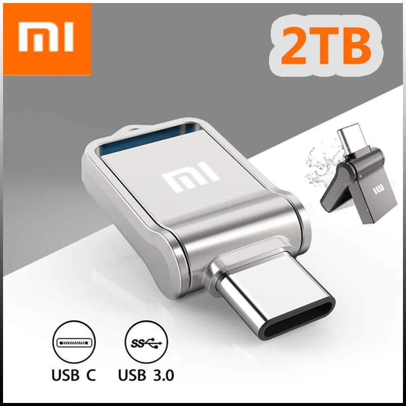 Xiaomi 2TB USB Flash sürücü Usb 3.0 yüksek hızlı 512GB tip-c arayüzü çift kullanımlı cep telefonu bilgisayar için Metal flaş bellek sopa