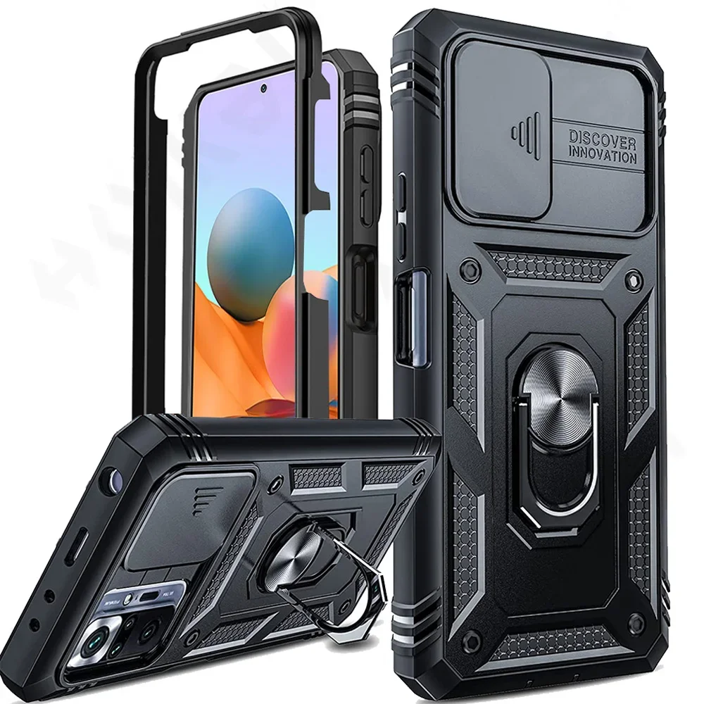 Xiaomi Redmi için not 10 Pro 10 4G X3 Pro 9C ağır kamera ile 360 derece döndür Kickstand darbeye kapak