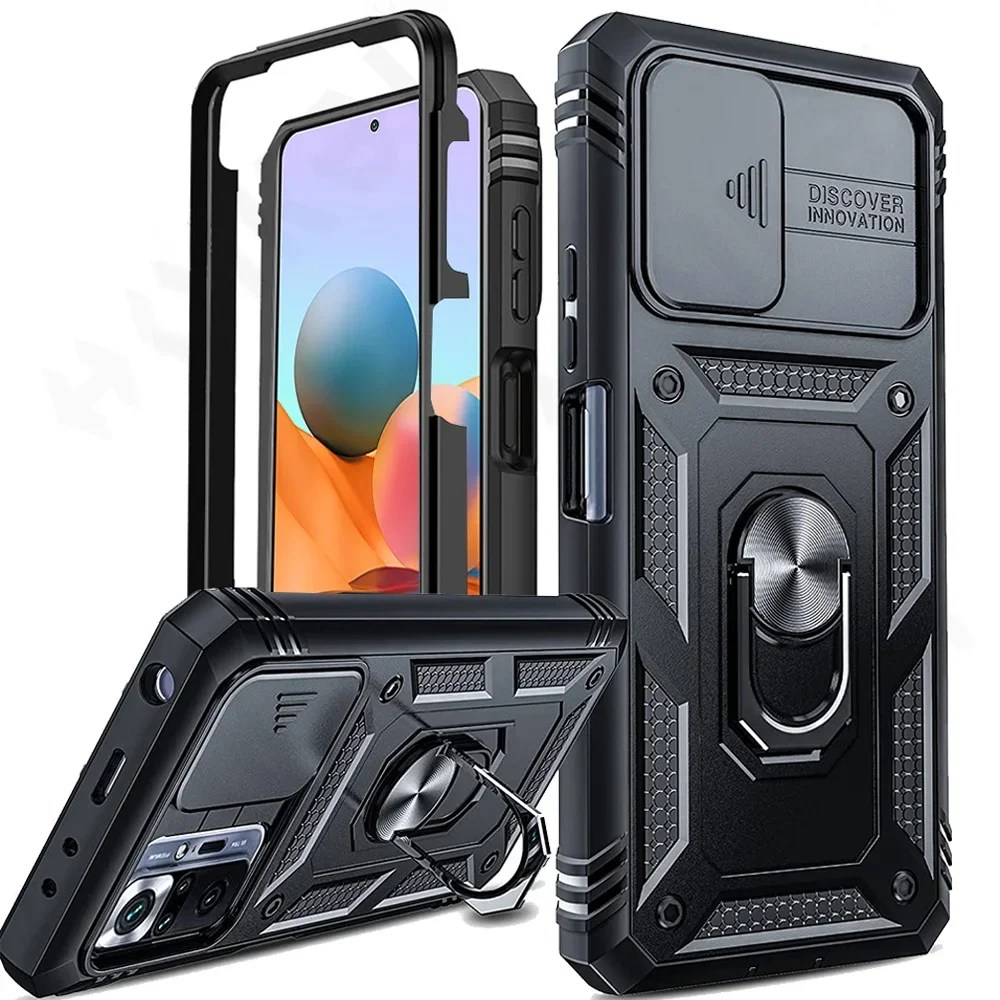 Xiaomi Redmi için not 10 Pro 10 4G X3 Pro 9C ağır kamera ile 360 derece döndür Kickstand darbeye kapak