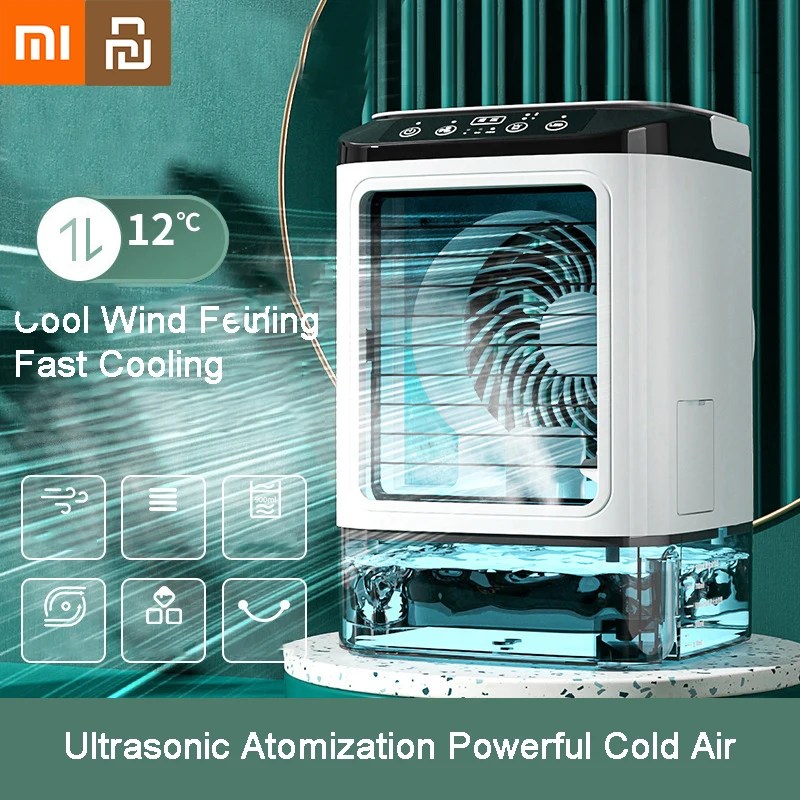 Xiaomi Youpin masaüstü klima fanı çift sprey soğutma elektrikli Fan hava soğutucu USB taşınabilir soğutma büyük kapasiteli