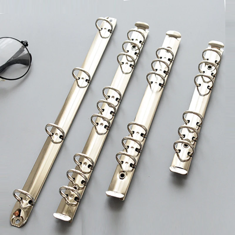 Yüksek kaliteli Metal bağlayıcı klipleri gümüş bağlayıcı klip gevşek yaprak klasör dosya klasörü Hoop DIY albümü karalama defteri daire klasörler