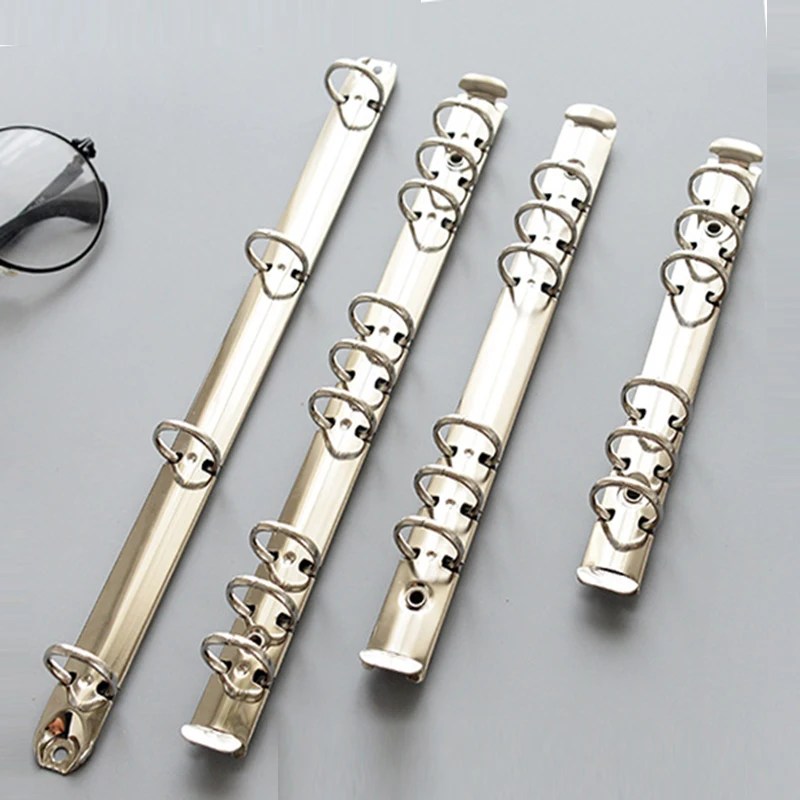 Yüksek kaliteli Metal bağlayıcı klipleri gümüş bağlayıcı klip gevşek yaprak klasör dosya klasörü Hoop DIY albümü karalama defteri daire klasörler
