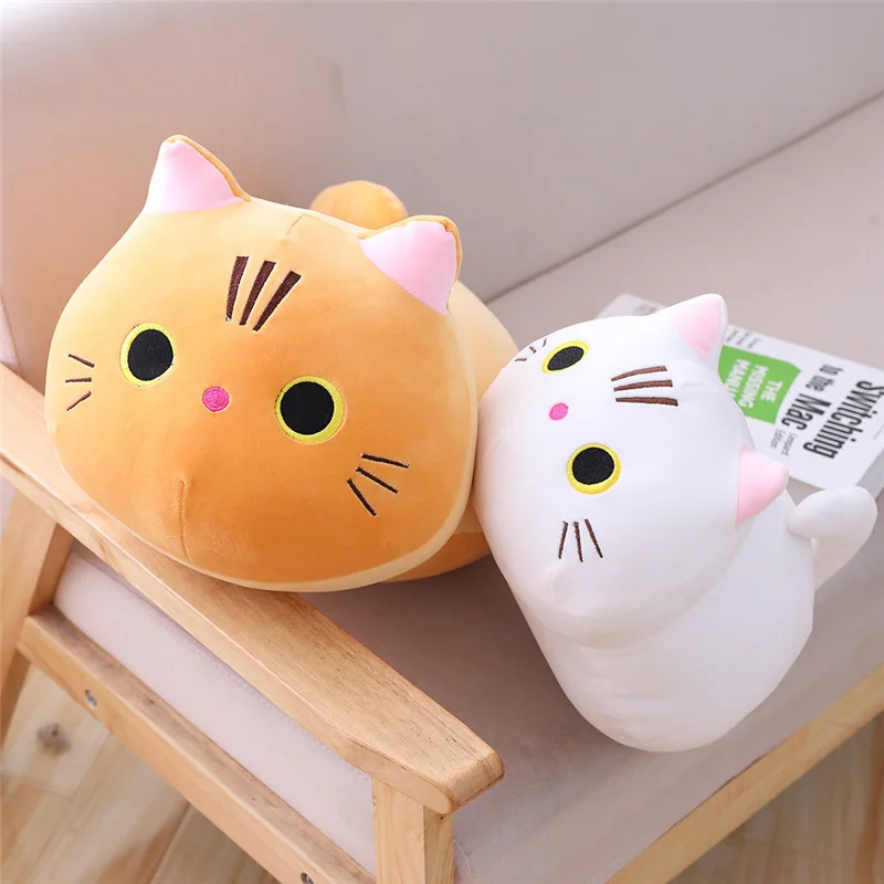 YOMDID 25/35/50cm sevimli yumuşak kedi peluş yastık kanepe yastığı Kawaii oyuncak dolması karikatür hayvan bebek çocuklar için çocuk yastıklar