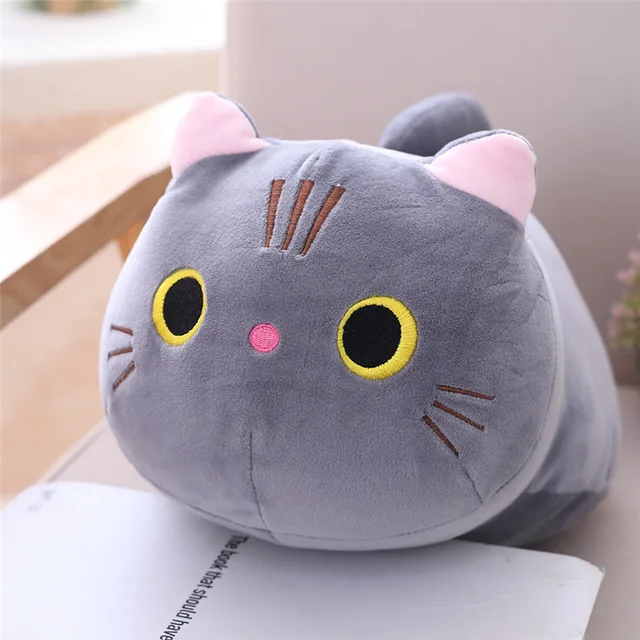 YOMDID 25/35/50cm sevimli yumuşak kedi peluş yastık kanepe yastığı Kawaii oyuncak dolması karikatür hayvan bebek çocuklar için çocuk yastıklar