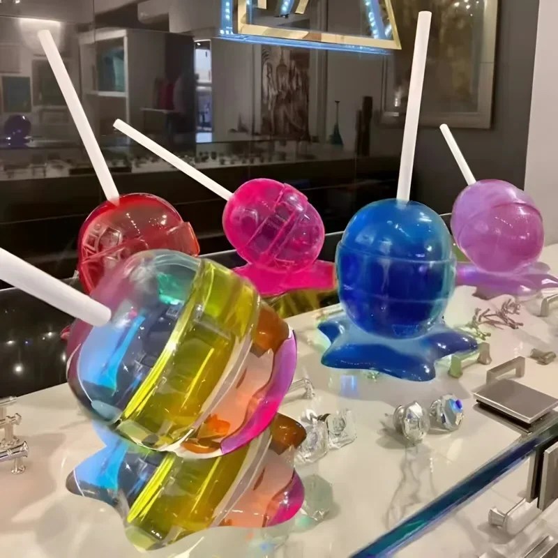 Yaratıcı erime lolipop heykel dekorasyon zanaat lolipop minyatür Modern ev aksesuar ev masaüstü dekor çocuk hediye