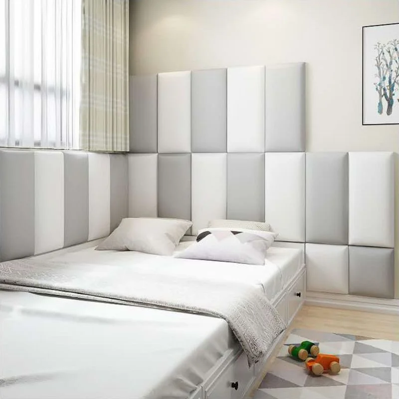 Yatak başlığı 3D duvar çıkartmaları kendinden yapışkanlı duvar kağıdı kafa kurulu duvar panelleri Tete De yaktı Cabecero Cama yatak başı