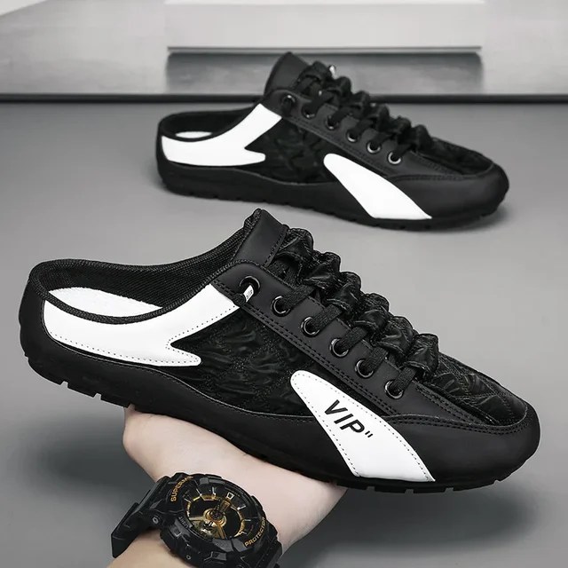 Yaz 2023 yarım terlik erkekler için Trendy erkek düz alt rahat ayakkabılar yumuşak taban desteği ayakkabı erkek Sneakers Zapatos De Hombre - Görsel 16