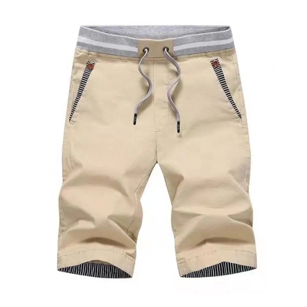 Yaz rahat moda tarzı Boardshort Bermuda pantolon erkek büzgülü elastik bel pantolon plaj şortu erkek şort pantolon - Görsel 5