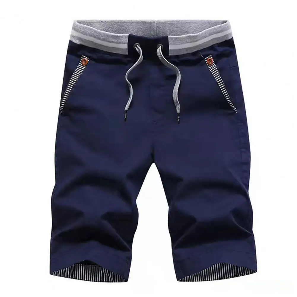 Yaz rahat moda tarzı Boardshort Bermuda pantolon erkek büzgülü elastik bel pantolon plaj şortu erkek şort pantolon