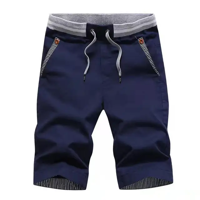Yaz rahat moda tarzı Boardshort Bermuda pantolon erkek büzgülü elastik bel pantolon plaj şortu erkek şort pantolon