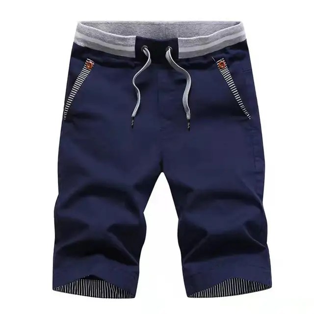 Yaz rahat moda tarzı Boardshort Bermuda pantolon erkek büzgülü elastik bel pantolon plaj şortu erkek şort pantolon - Görsel 7