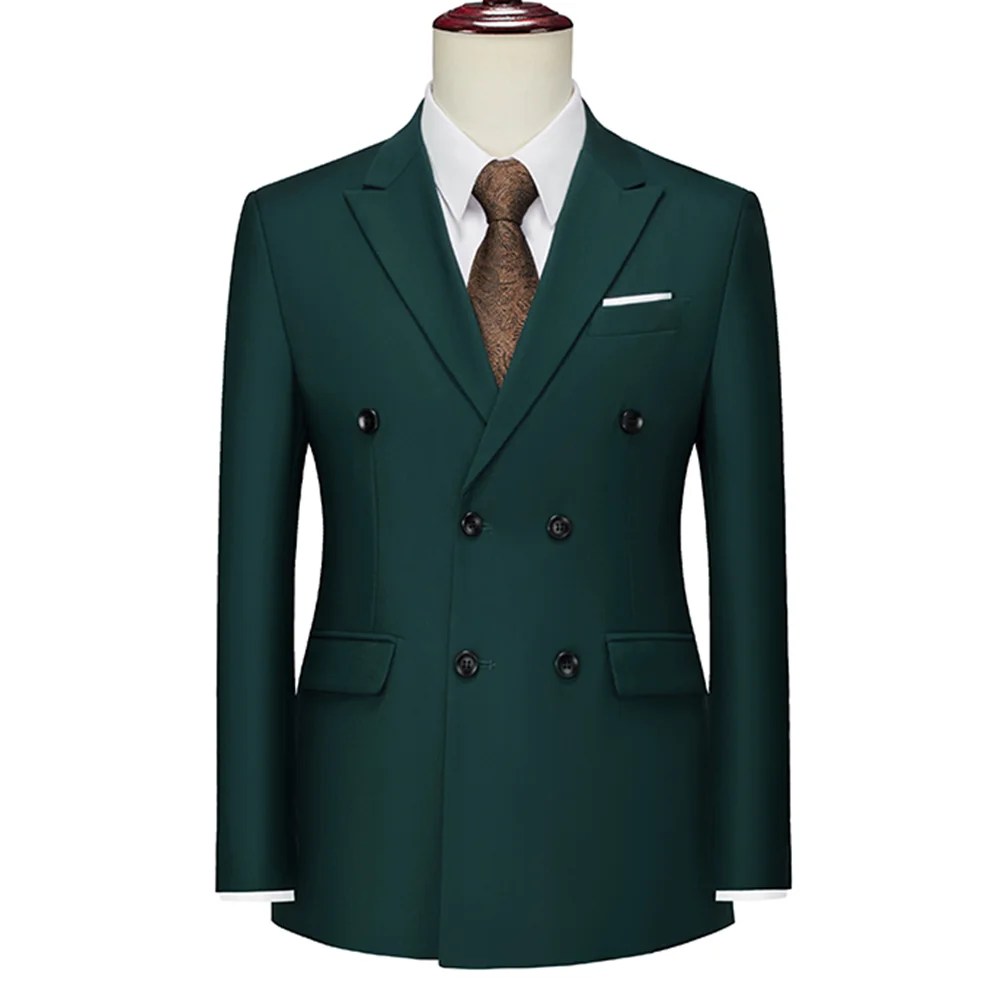 Yeşil kruvaze resmi erkek takım elbise ceket Custom Made Slim Fit düğün damat mont düz renk Blazer ceket 2022 Hombre 6XL