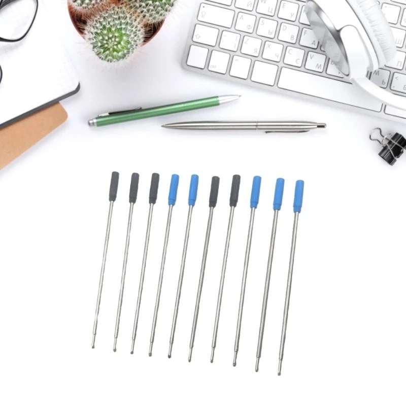Yedekler (10 adet) değiştirilebilir tükenmez kalem kalemler yedekler, 1mm orta ucu - Görsel 3