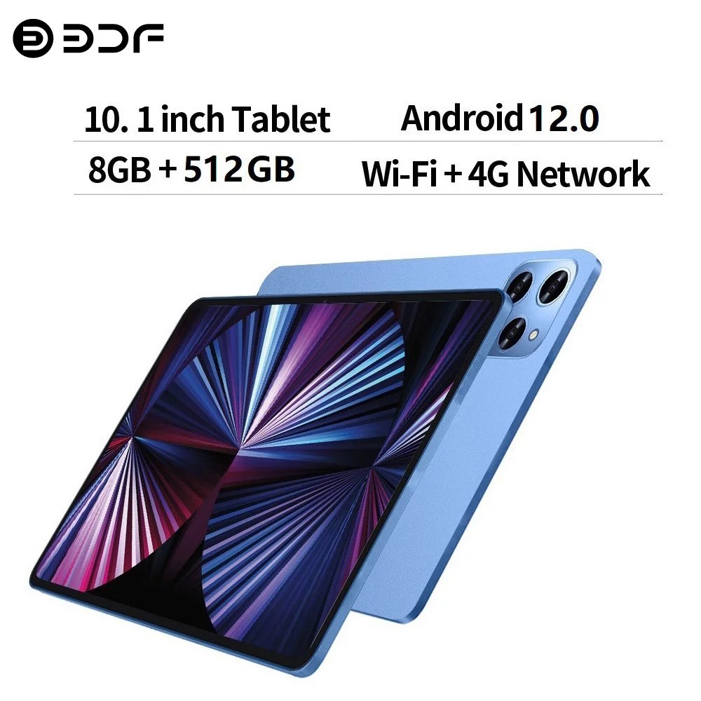 Yeni 10.1 inç tabletler Android 12 Octa çekirdek 8GB RAM 512GB ROM çift SIM telefon görüşmesi 4G LTE 5G WiFi Bluetooth Google Tablet PC