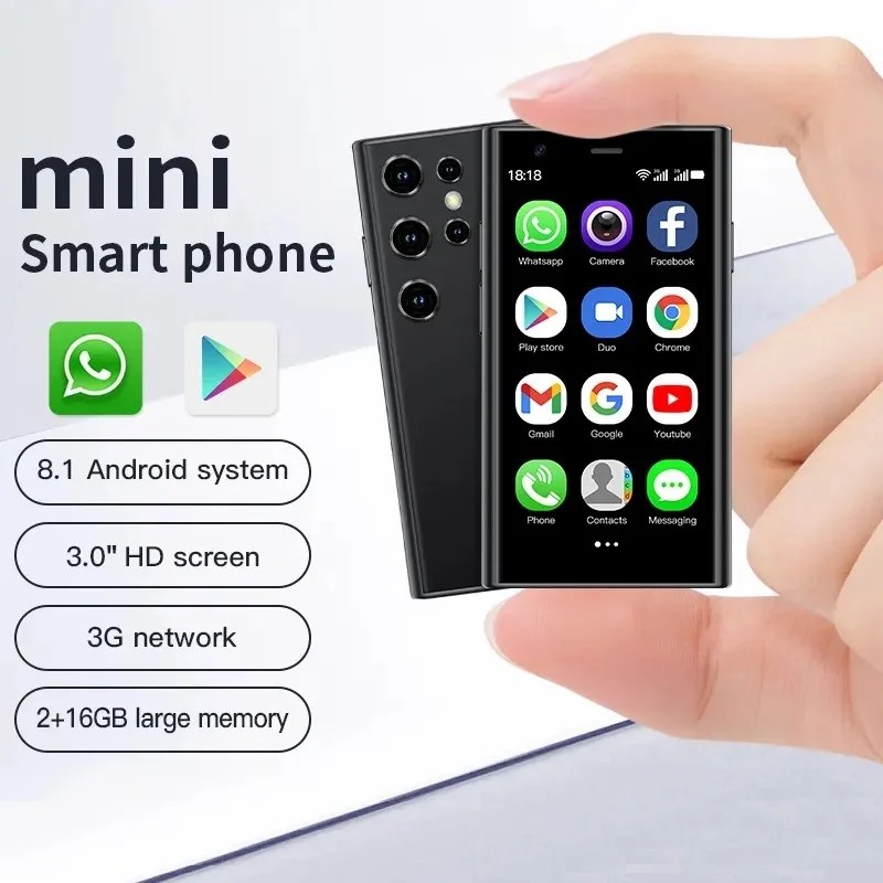 Yeni Mini Smartphone 3G ağ Android 8.1 çift SIM 3.0 "HD 2GB RAM 16GB ROM 1000mAh pil WIFI Bluetooth küçük cep telefonu