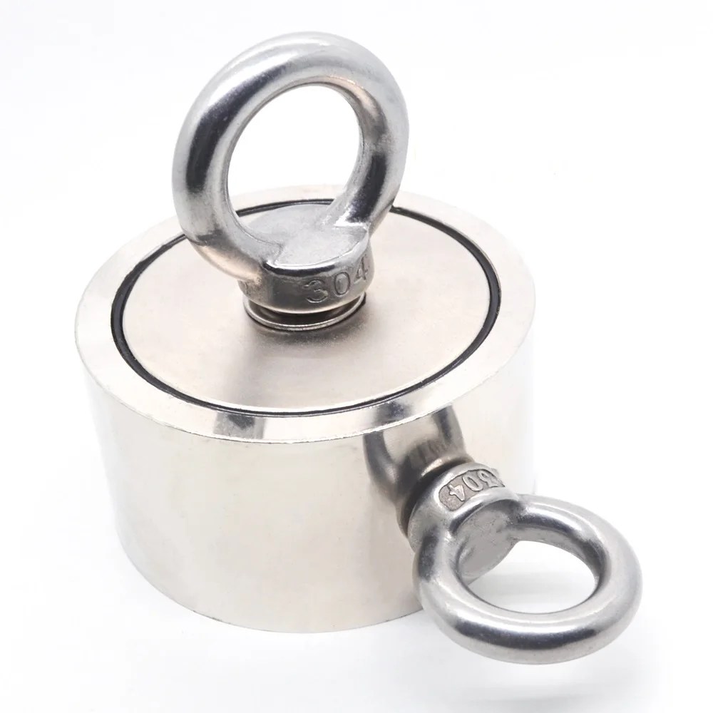 Yeni güçlü neodimyum mıknatıs çift yan arama manyetik kanca D48MM - D94mm süper güç kurtarma balıkçılık manyetik çelik bardak tutucu