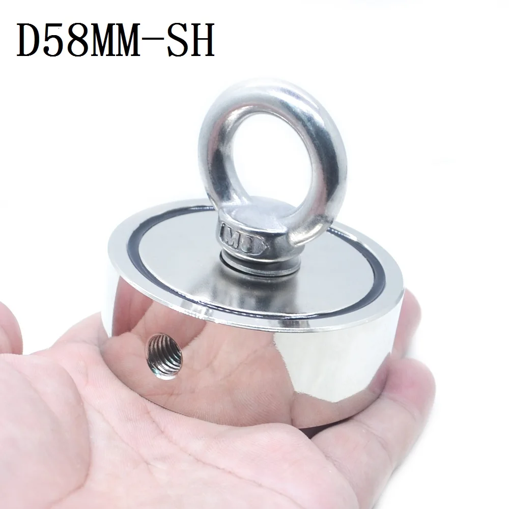 Yeni güçlü neodimyum mıknatıs çift yan arama manyetik kanca D48MM - D94mm süper güç kurtarma balıkçılık manyetik çelik bardak tutucu