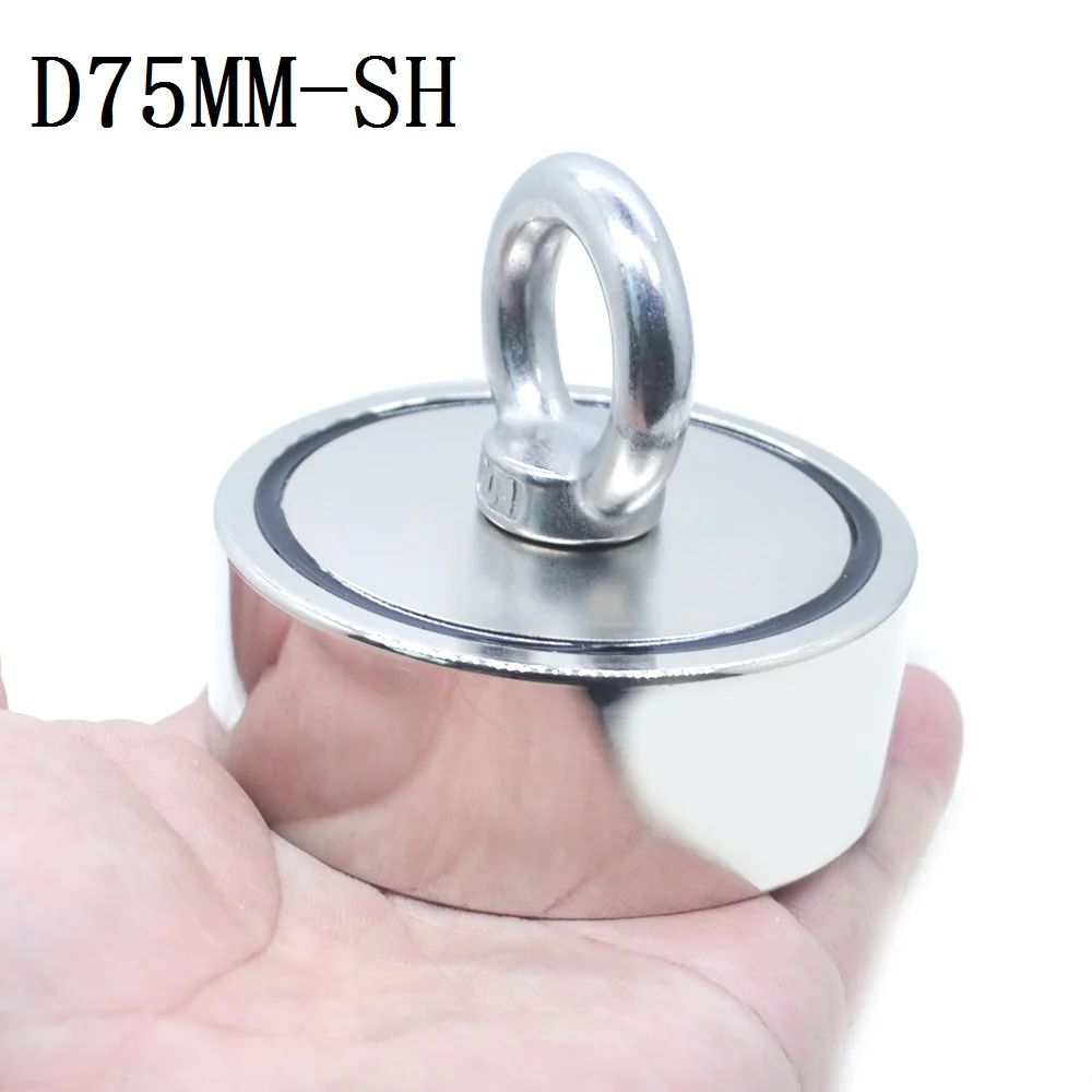 Yeni güçlü neodimyum mıknatıs çift yan arama manyetik kanca D48MM - D94mm süper güç kurtarma balıkçılık manyetik çelik bardak tutucu