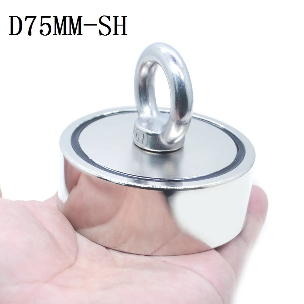 Yeni güçlü neodimyum mıknatıs çift yan arama manyetik kanca D48MM - D94mm süper güç kurtarma balıkçılık manyetik çelik bardak tutucu - Görsel 5
