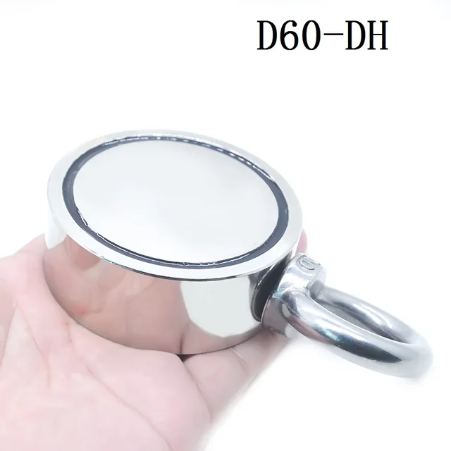 Yeni güçlü neodimyum mıknatıs çift yan arama manyetik kanca D48MM - D94mm süper güç kurtarma balıkçılık manyetik çelik bardak tutucu