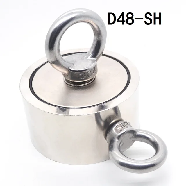 Yeni güçlü neodimyum mıknatıs çift yan arama manyetik kanca D48MM - D94mm süper güç kurtarma balıkçılık manyetik çelik bardak tutucu