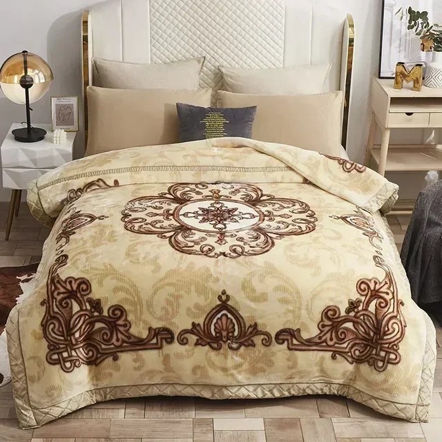 Yeni sıcak ağırlıklı battaniyeler yataklar için High End kalınlaşmak sıcaklık raşel battaniye kış sonbahar çift yan peluş yorgan yorgan - Görsel 11