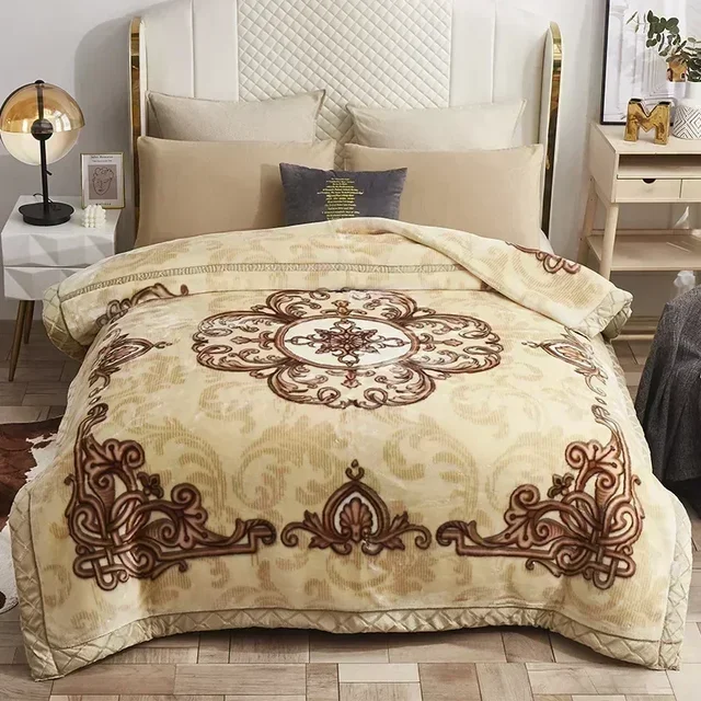 Yeni sıcak ağırlıklı battaniyeler yataklar için High End kalınlaşmak sıcaklık raşel battaniye kış sonbahar çift yan peluş yorgan yorgan