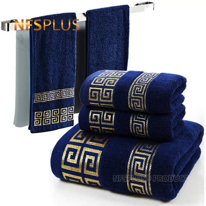 Yetişkinler için pamuk banyo havlusu geometrik Terry yüz havlu el seyahat spor lif banyo plaj yüzmek için Run spor Spa kamp