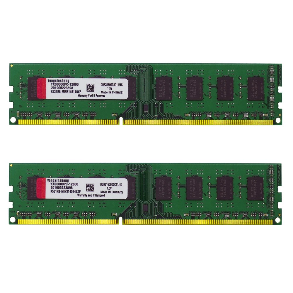 Yongxinsheng DDR3 RAM 2GB 4GB 8GB 1600MHZ masaüstü bilgisayar PC3 12800U evrensel bellek