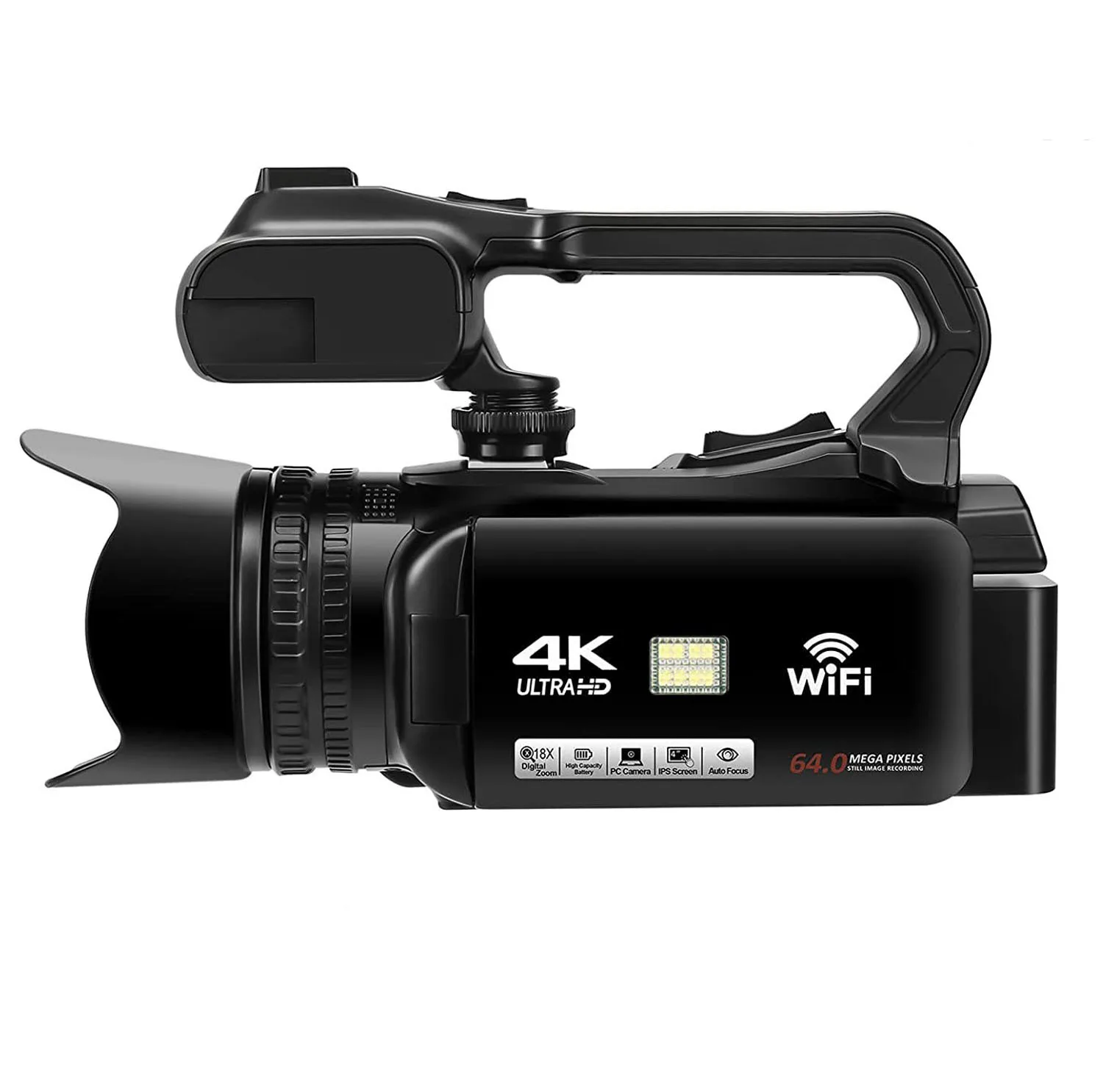 YouTube kamera 4K Ultra HD kamera 64MP akış kamera 4.0 "dokunmatik ekran dijital Video kamera - Görsel 2
