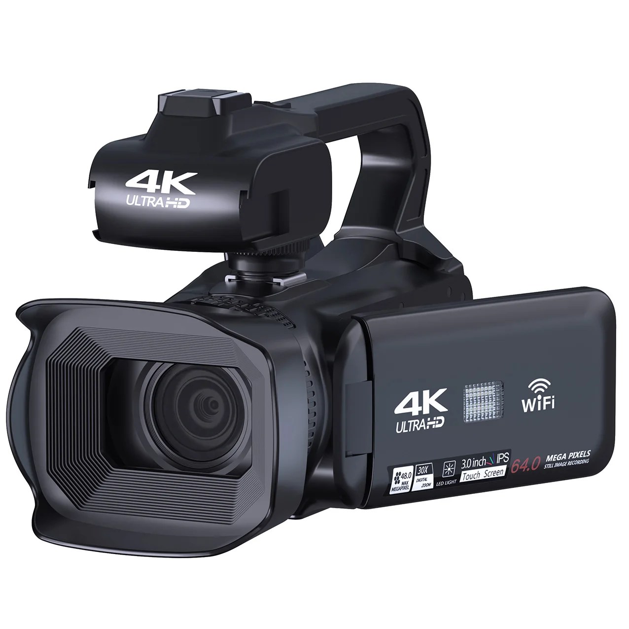 YouTube kamera 4K Ultra HD kamera 64MP akış kamera 4.0 "dokunmatik ekran dijital Video kamera - Görsel 4