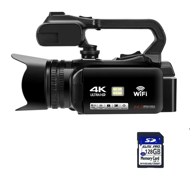 YouTube kamera 4K Ultra HD kamera 64MP akış kamera 4.0 "dokunmatik ekran dijital Video kamera - Görsel 11