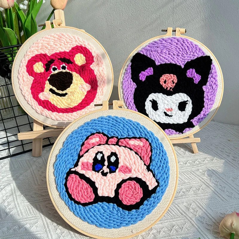 Yumruk iğne komple kiti kolay DIY İğne yün çapraz dikiş kurcalamak sihirli nakış iğne kiti acemi tafting ev dekor için