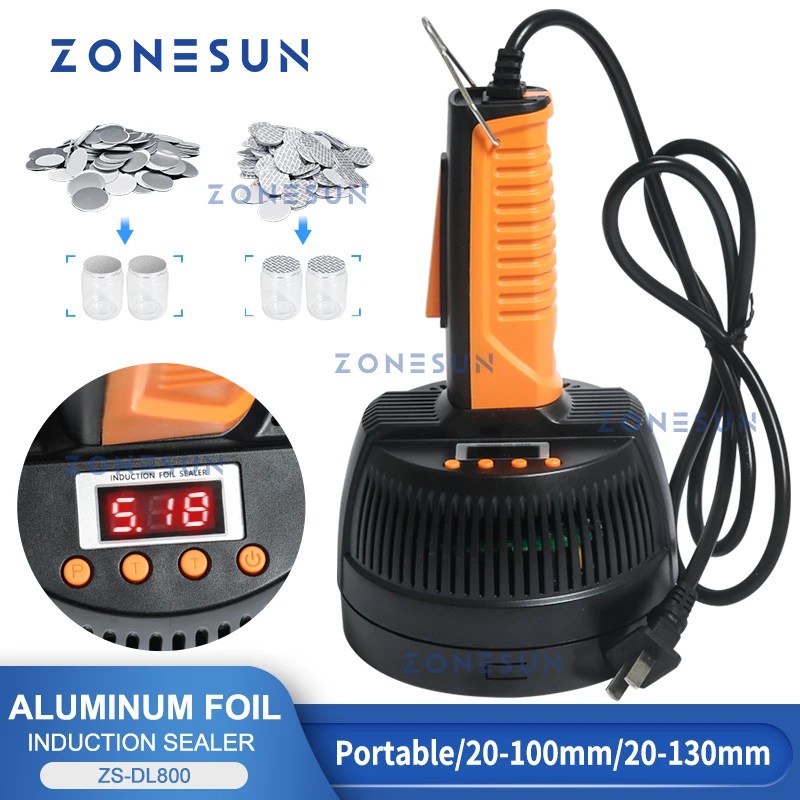 ZONESUN el indüksiyon mühürleyen taşınabilir elektromanyetik şişe kapatma makinesi alüminyum folyo kapak plastik flakon ZS-DL800