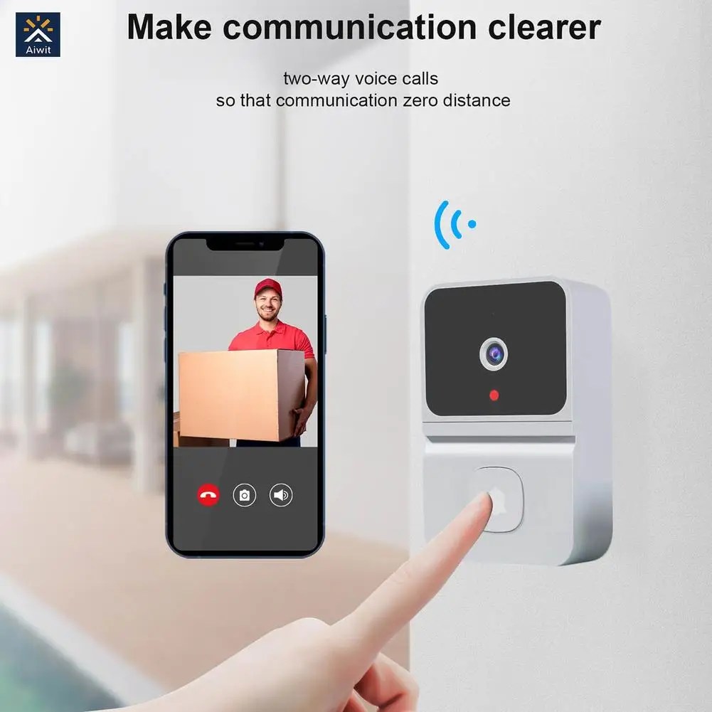 Çan ile Z30 kablosuz kapı zili kamera akıllı ev güvenlik Video interkom gece görüş 2.4GHZ WiFi akıllı kapı zili ses