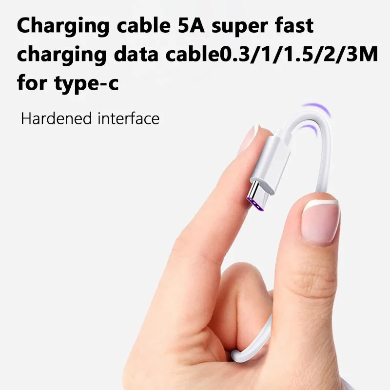 Şarj kablosu 5A süper hızlı şarj kablosu 0.3/1/1./2/3M için cep telefonu kabloları