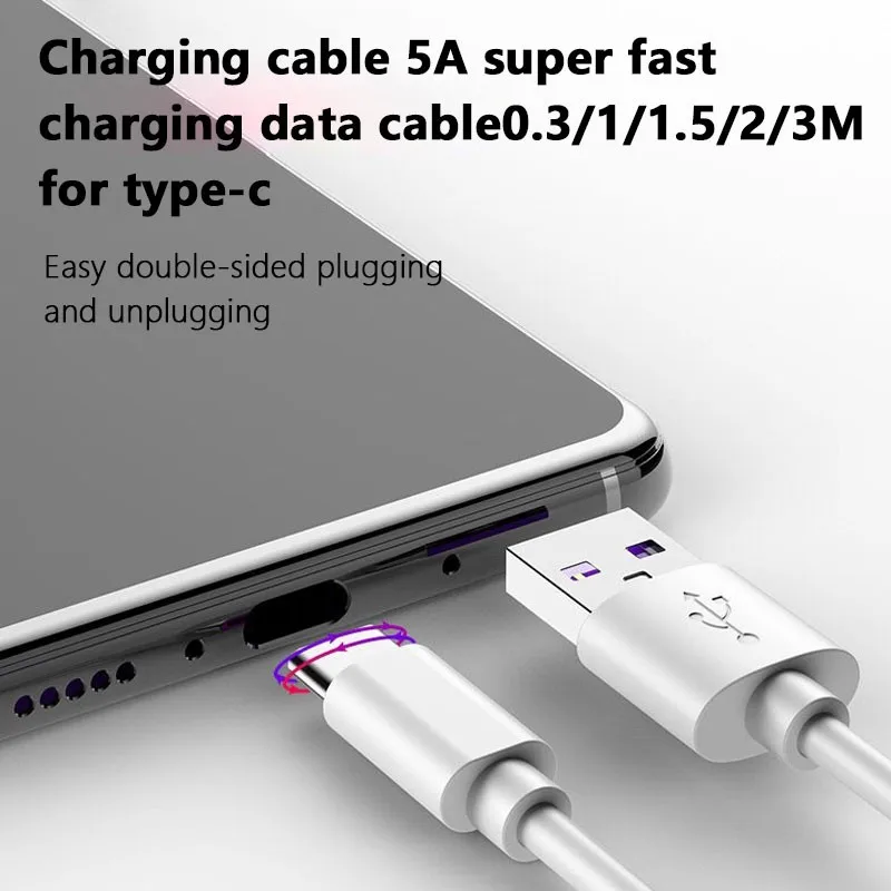 Şarj kablosu 5A süper hızlı şarj kablosu 0.3/1/1./2/3M için cep telefonu kabloları