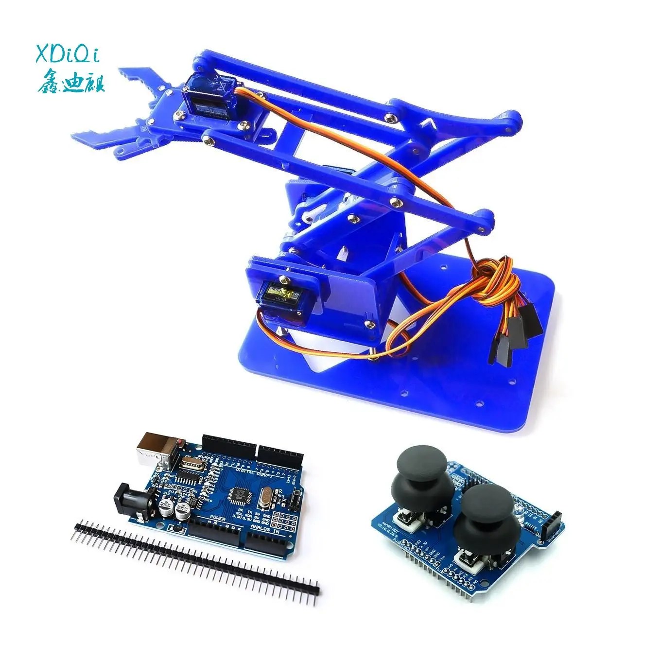 Ücretsiz kargo! 4 serbestlik dereceli Unassembly akrilik mekanik kol Robot manipülatör pençe Arduino yapımcısı öğrenme için DIY kiti Robot