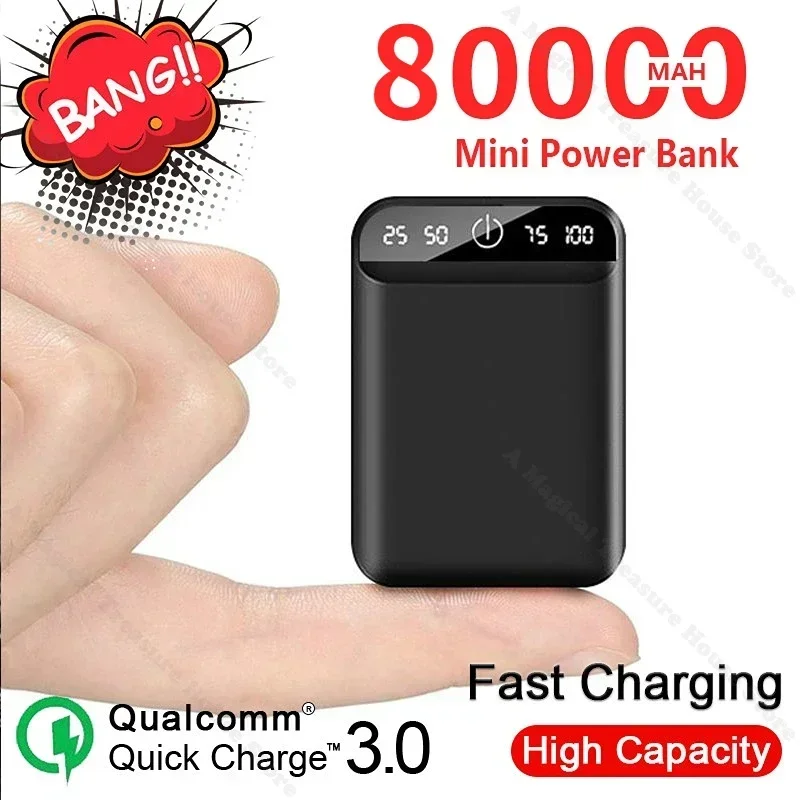 Çift USB portu ile 80000mAh mobil şarj taşınabilir Mini açık acil harici pil güç bankası Xiaomi Samsung Iphone için
