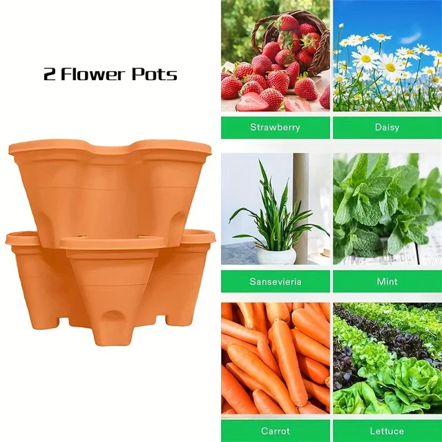Çilek dikey bahçe kapalı ve açık çilek, çiçek, otlar, sebze, 1-Pack için istiflenebilir ekici