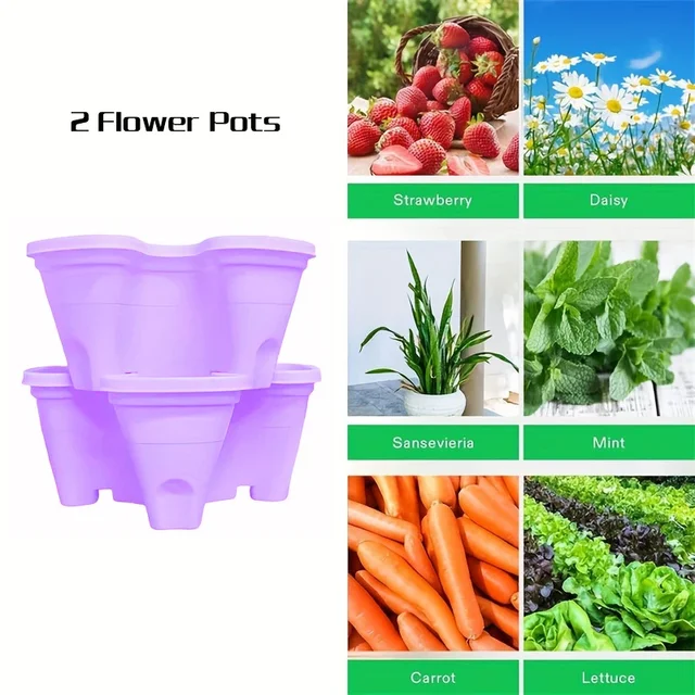Çilek dikey bahçe kapalı ve açık çilek, çiçek, otlar, sebze, 1-Pack için istiflenebilir ekici