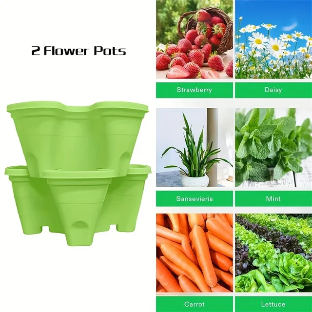 Çilek dikey bahçe kapalı ve açık çilek, çiçek, otlar, sebze, 1-Pack için istiflenebilir ekici